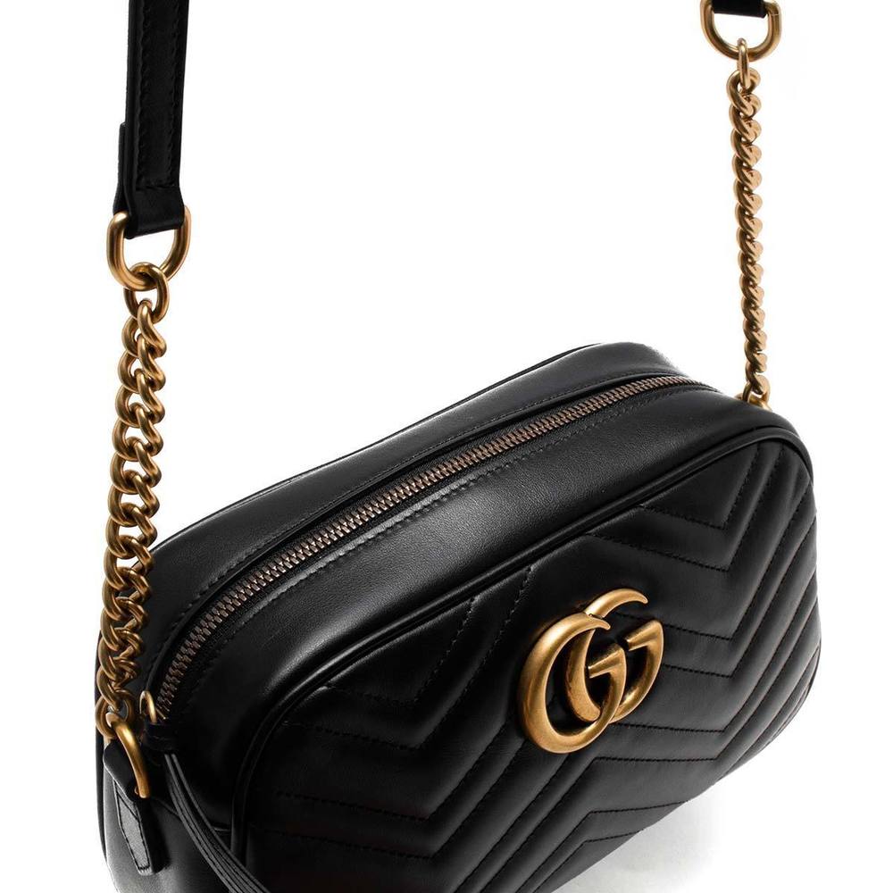 Gucci Small Marmont Bag GG Shoulder Quilted Black - Picture 6 of 8